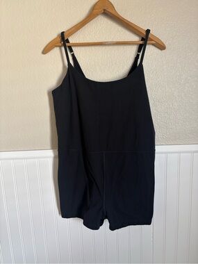 JoyLab Black Sleeveless Romper with Adjustable Straps